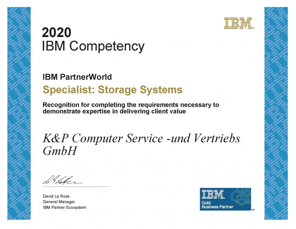 Zertifikat IBM Storage