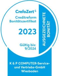 Siegel CrefoZert Creditreform Bonitätszertifikat 2023
